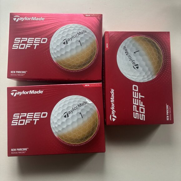 Three NEW TaylorMade Speed Soft White Rubber Core Inomer Shell Golf Balls - 36 B - Picture 5 of 12